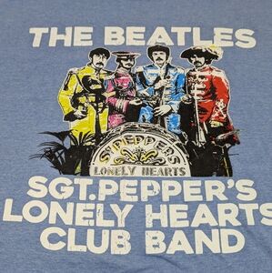 The Beatles Sgt. Pepper's Lonely Heart Club Band Blue Tee Shirt Top Medium